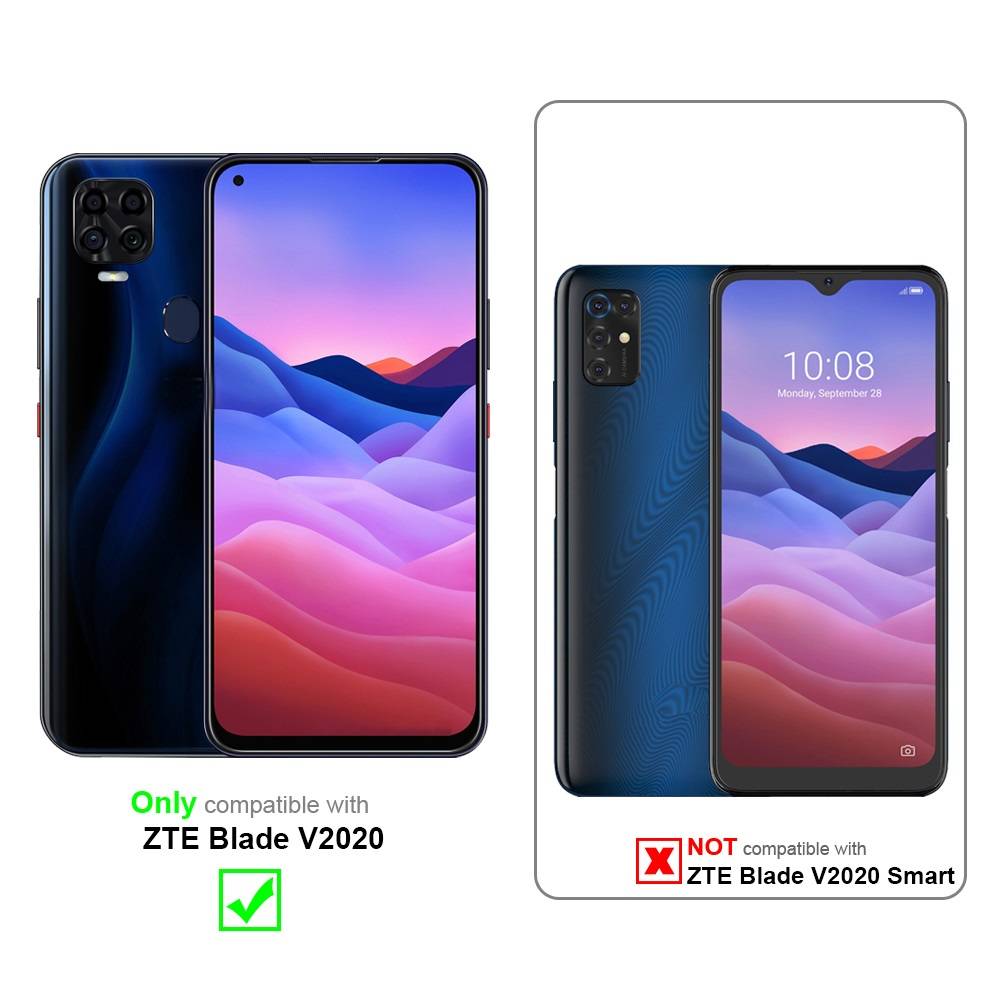 Cadorabo Hülle für ZTE Blade V2020 Schutz Hülle in Schwarz Handyhülle Etui Case Cover Magnetverschluss