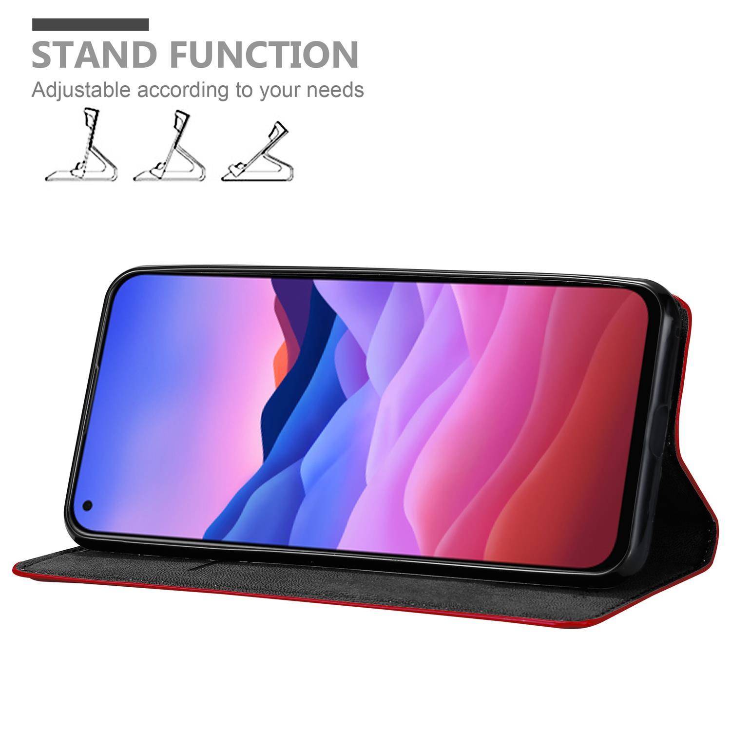Cadorabo Hülle für ZTE Blade V2020 Schutz Hülle in Rot Handyhülle Etui Case Cover Magnetverschluss