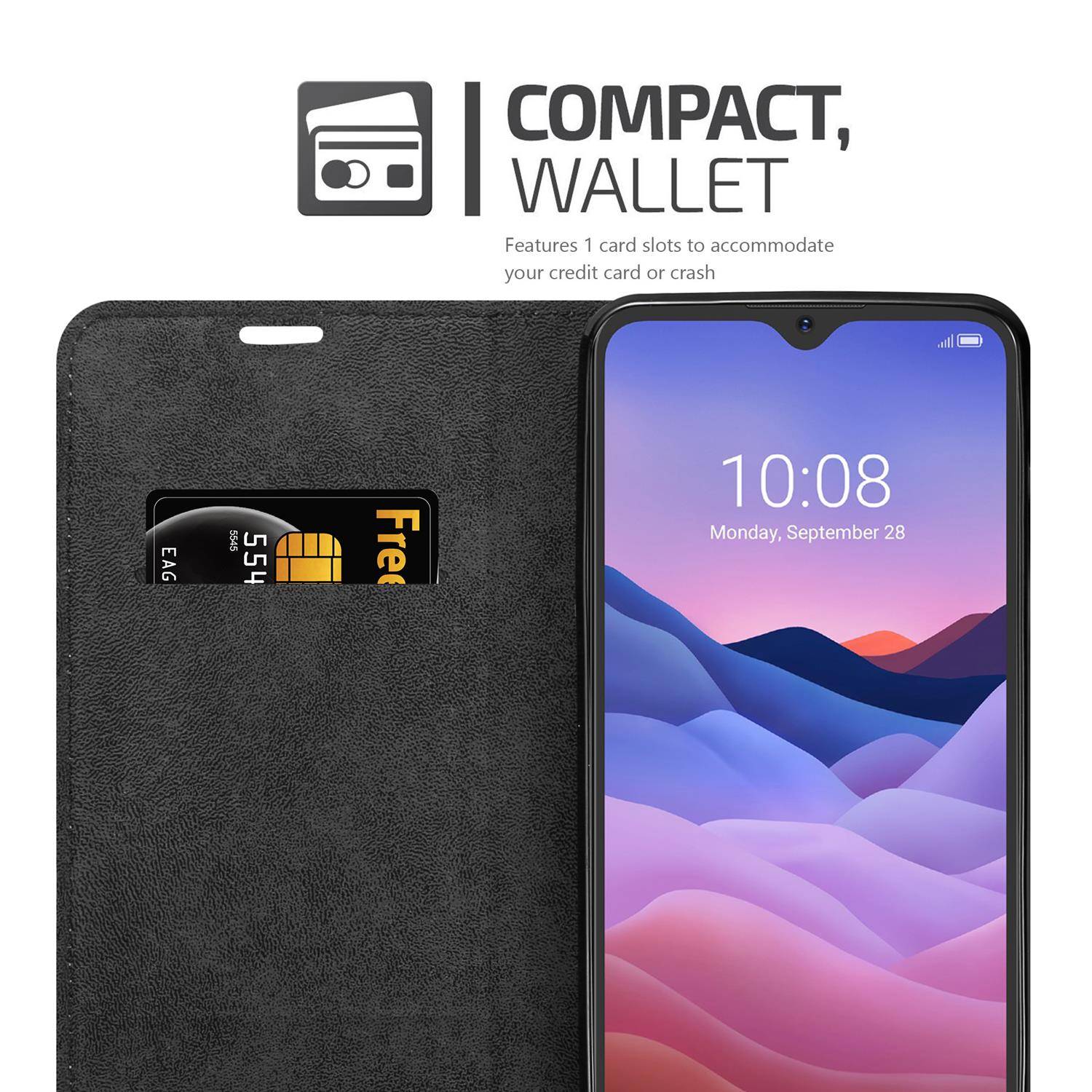 Cadorabo Hülle für ZTE Blade V2020 SMART Schutz Hülle in Braun Handyhülle Etui Case Cover Magnetverschluss
