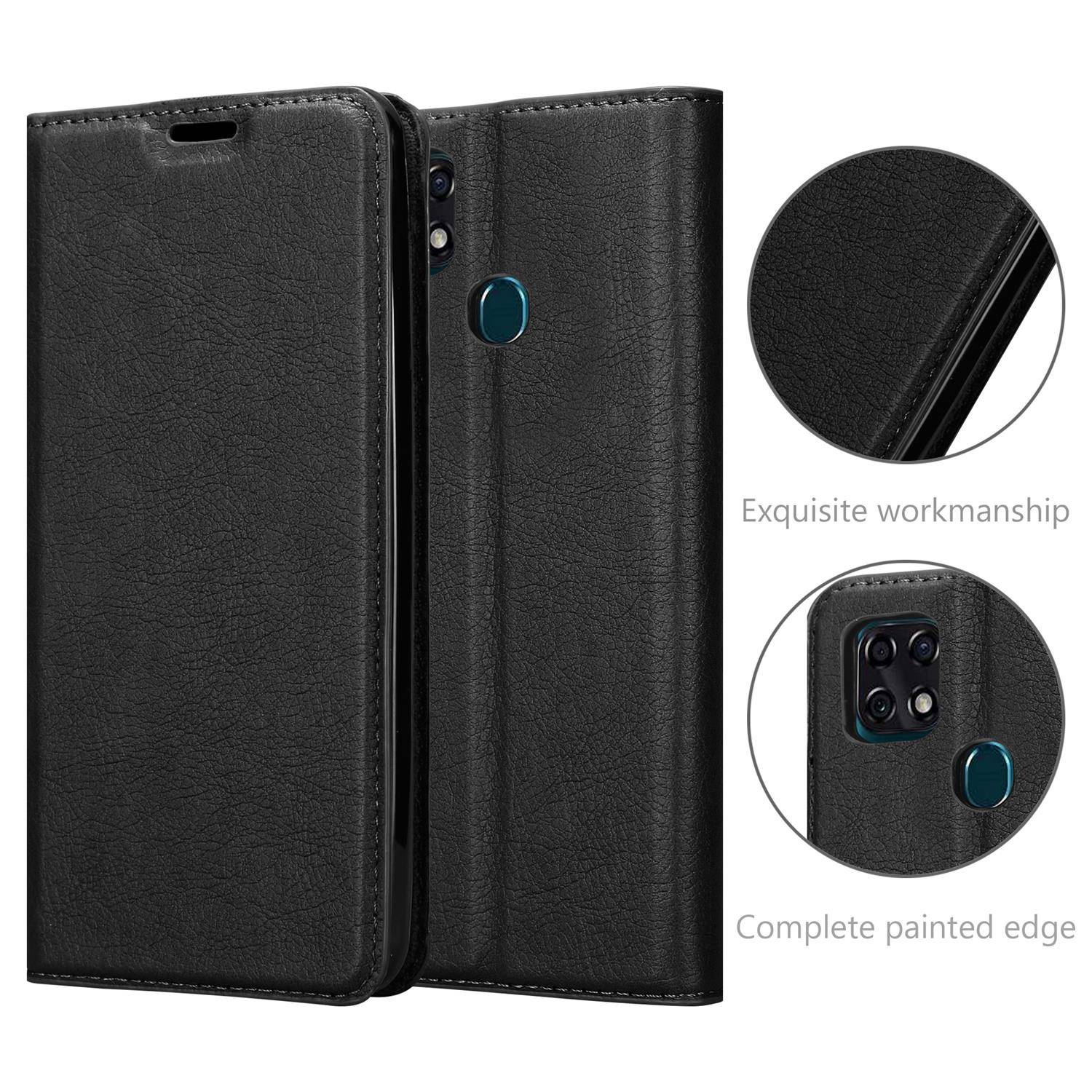 Cadorabo Hülle für ZTE Blade 10 SMART Schutz Hülle in Schwarz Handyhülle Etui Case Cover Magnetverschluss