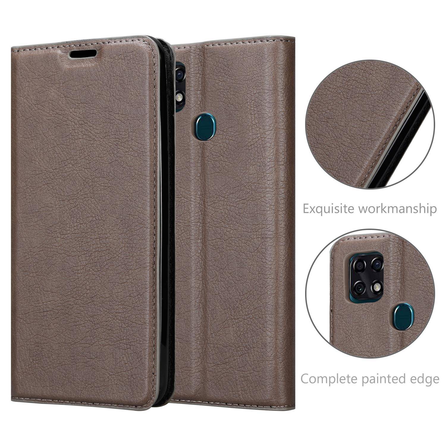 Cadorabo Hülle für ZTE Blade 10 SMART Schutz Hülle in Braun Handyhülle Etui Case Cover Magnetverschluss