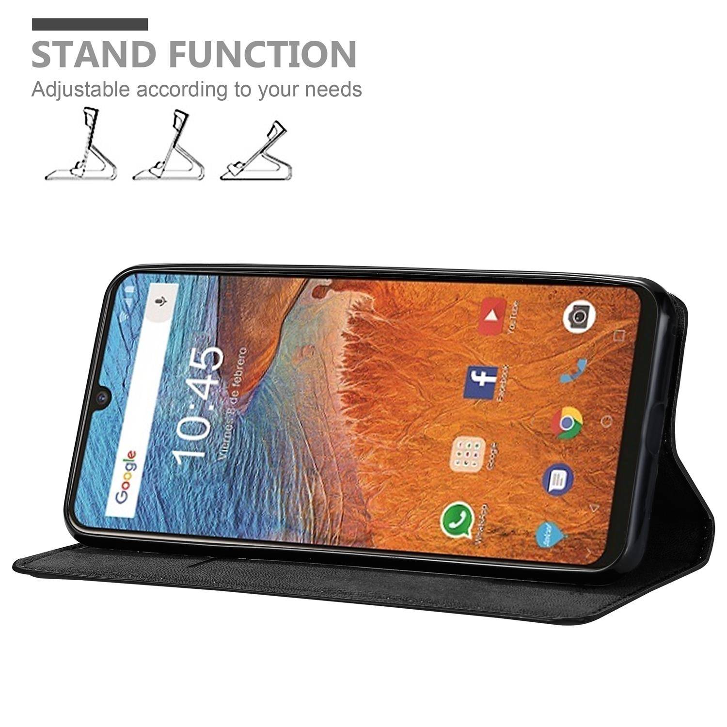 Cadorabo Hülle für ZTE Blade V10 Schutz Hülle in Schwarz Handyhülle Etui Case Cover Magnetverschluss