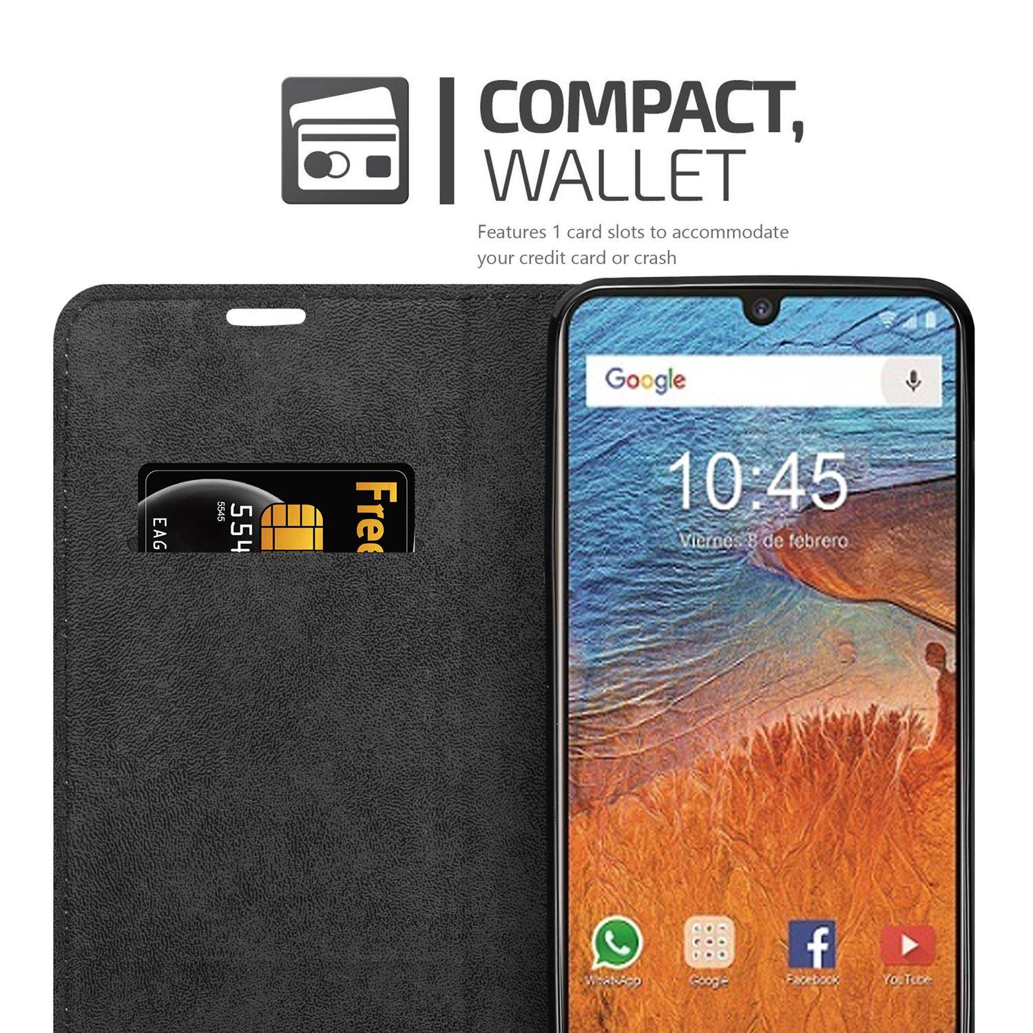Cadorabo Hülle für ZTE Blade V10 Schutz Hülle in Schwarz Handyhülle Etui Case Cover Magnetverschluss