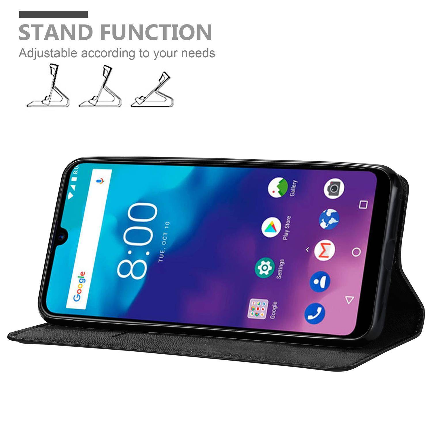 Cadorabo Hülle für ZTE Blade V10 VITA Schutz Hülle in Schwarz Handyhülle Etui Case Cover Magnetverschluss