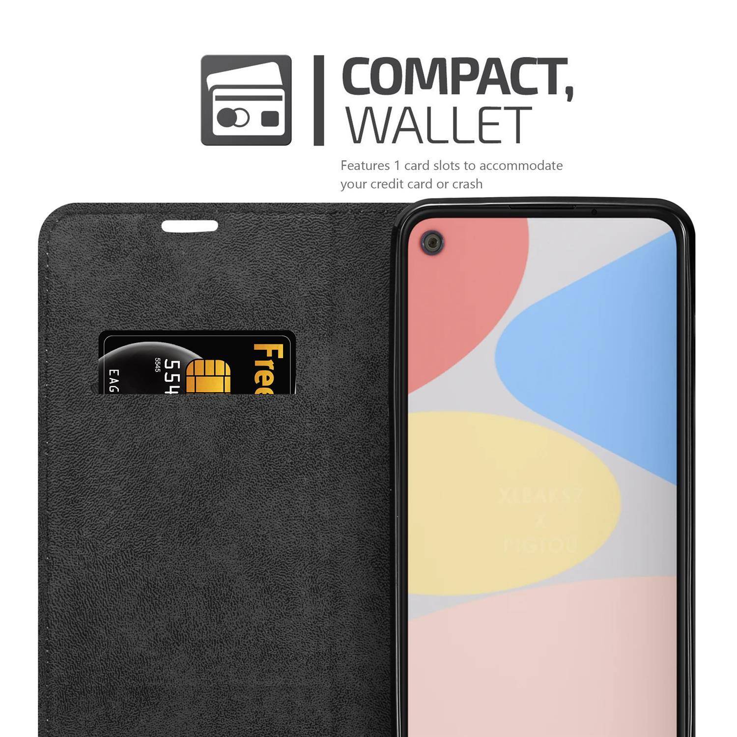Cadorabo Hülle für Google PIXEL 4A Schutz Hülle in Rot Handyhülle Etui Case Cover Magnetverschluss