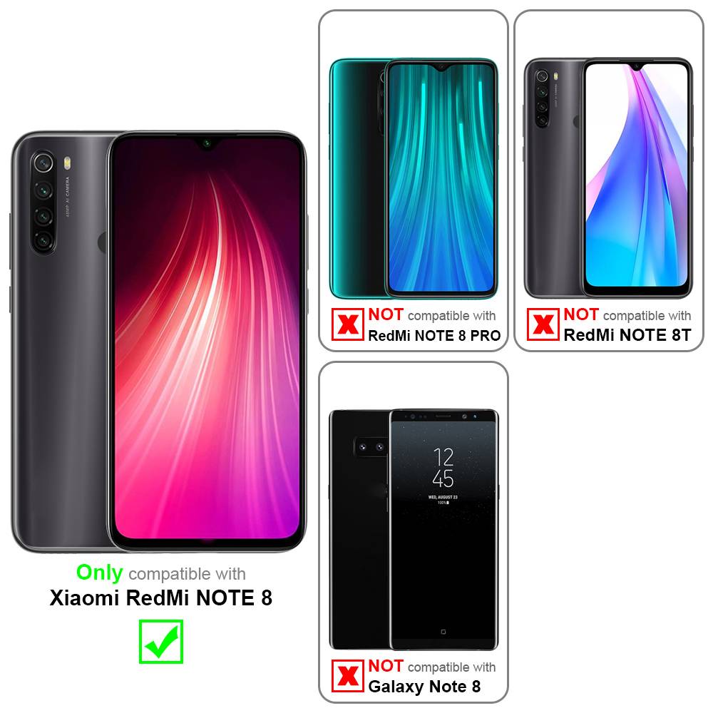 Cadorabo Hülle für Xiaomi RedMi NOTE 8 Schutz Hülle in Braun Handyhülle Etui Case Cover Magnetverschluss