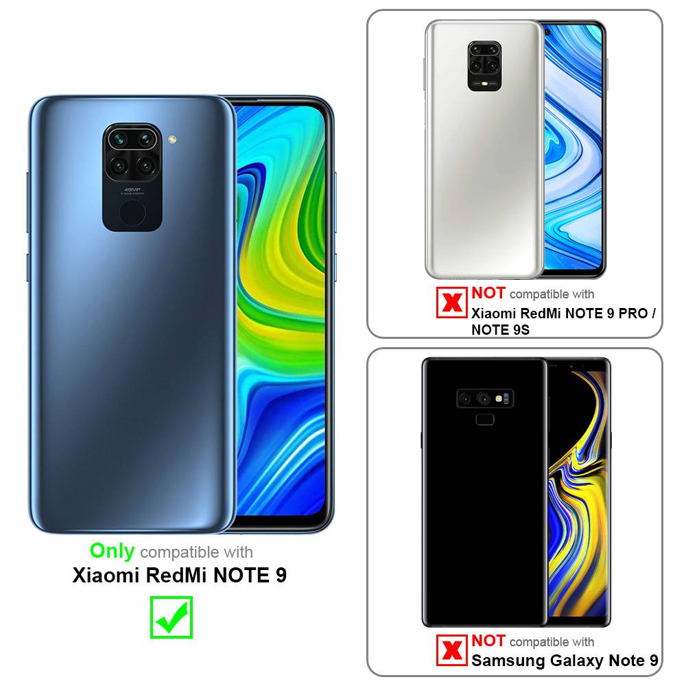 Cadorabo Hülle für Xiaomi RedMi NOTE 9 Schutz Hülle in Schwarz Handyhülle Etui Case Cover Magnetverschluss