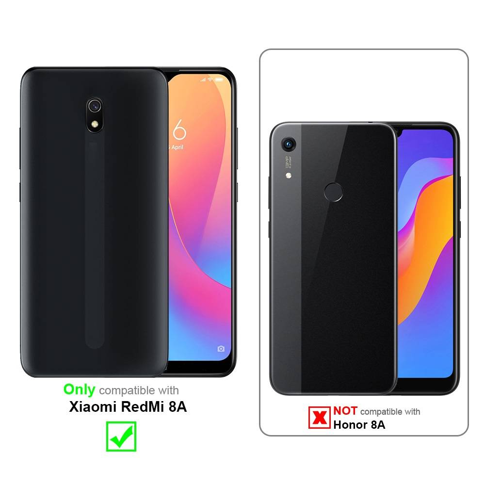 Cadorabo Hülle für Xiaomi RedMi 8A Schutz Hülle in Rot Handyhülle Etui Case Cover Magnetverschluss