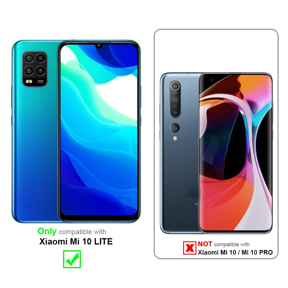 Cadorabo Hülle für Xiaomi Mi 10 LITE Schutz Hülle in Schwarz Handyhülle Etui Case Cover Magnetverschluss