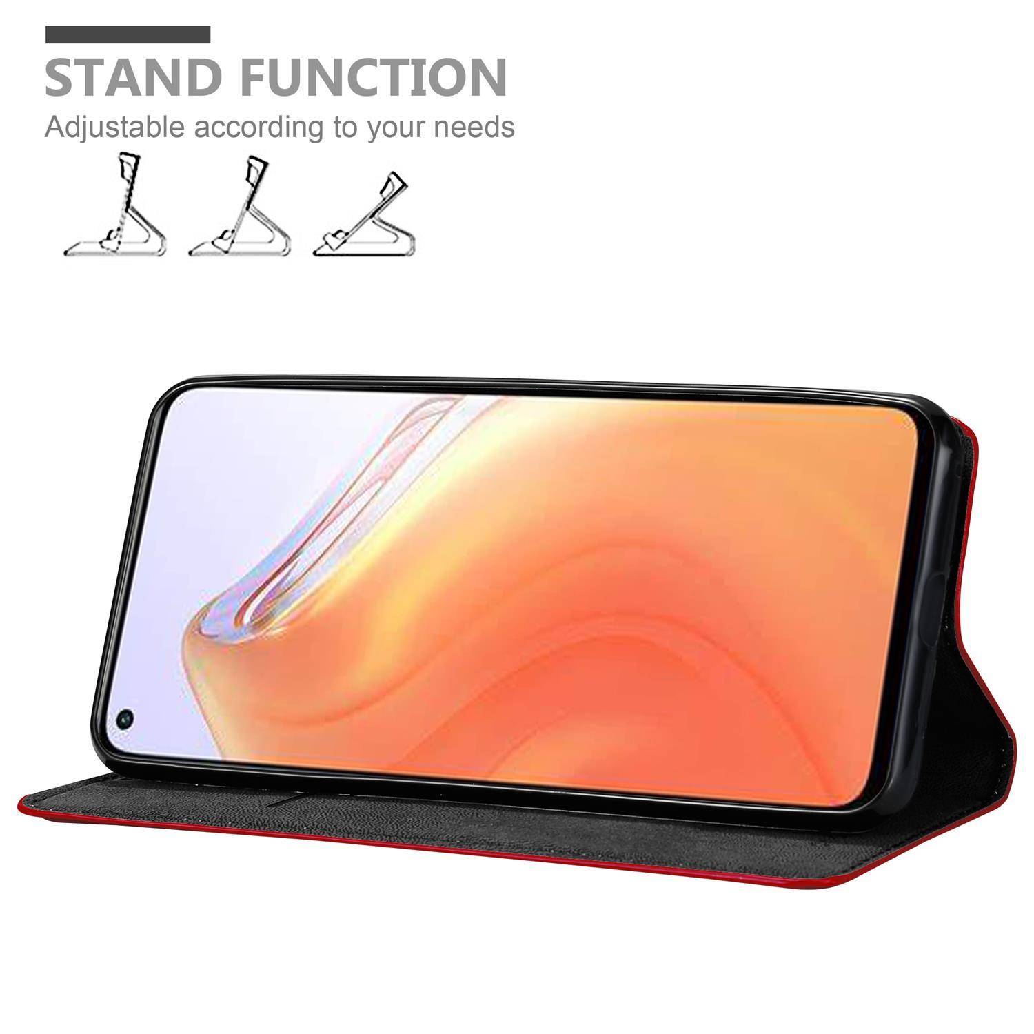 Cadorabo Hülle für Xiaomi Mi 10T / Mi 10T PRO Schutz Hülle in Rot Handyhülle Etui Case Cover Magnetverschluss