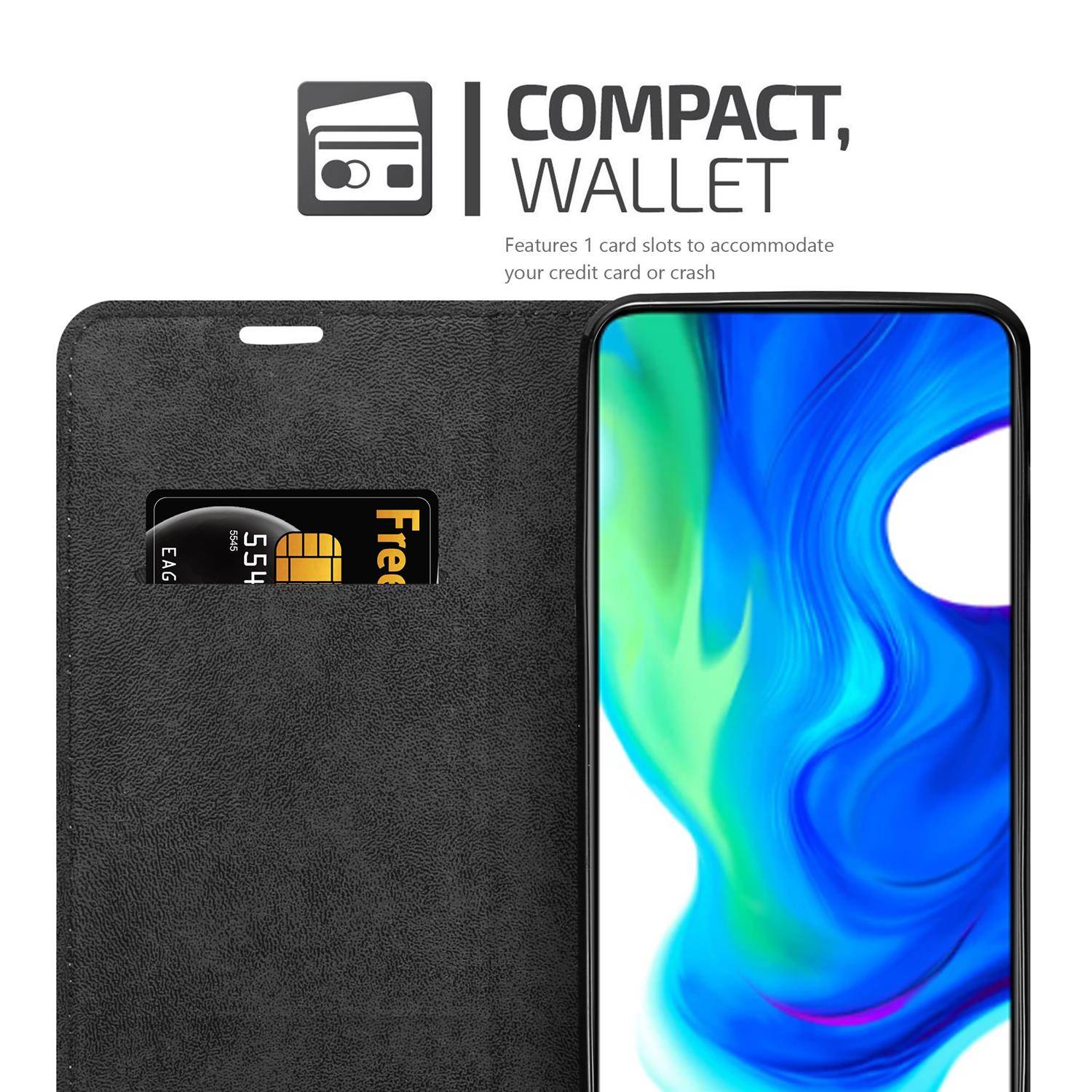 Cadorabo Hülle für Xiaomi POCO F2 PRO Schutz Hülle in Rot Handyhülle Etui Case Cover Magnetverschluss