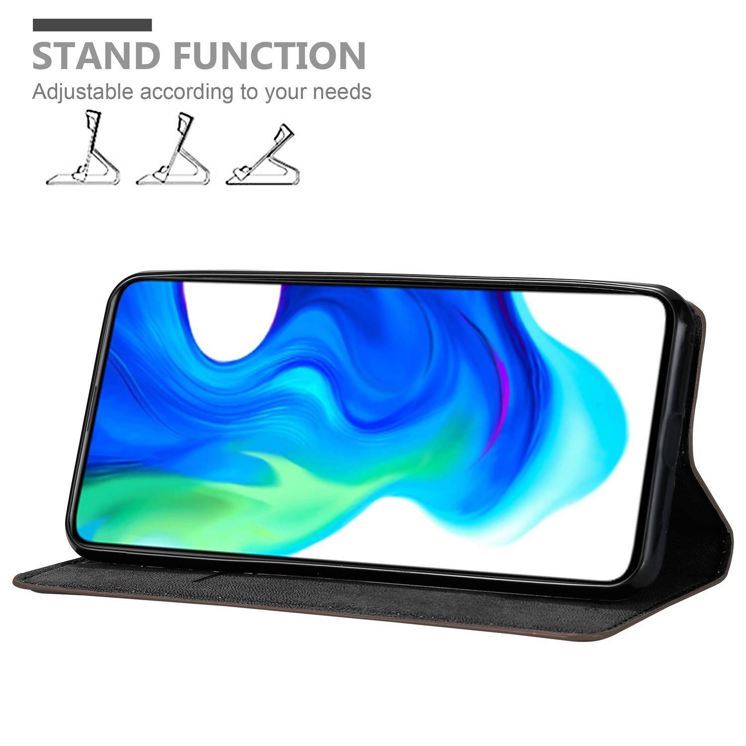 Cadorabo Hülle für Xiaomi POCO F2 PRO Schutz Hülle in Braun Handyhülle Etui Case Cover Magnetverschluss