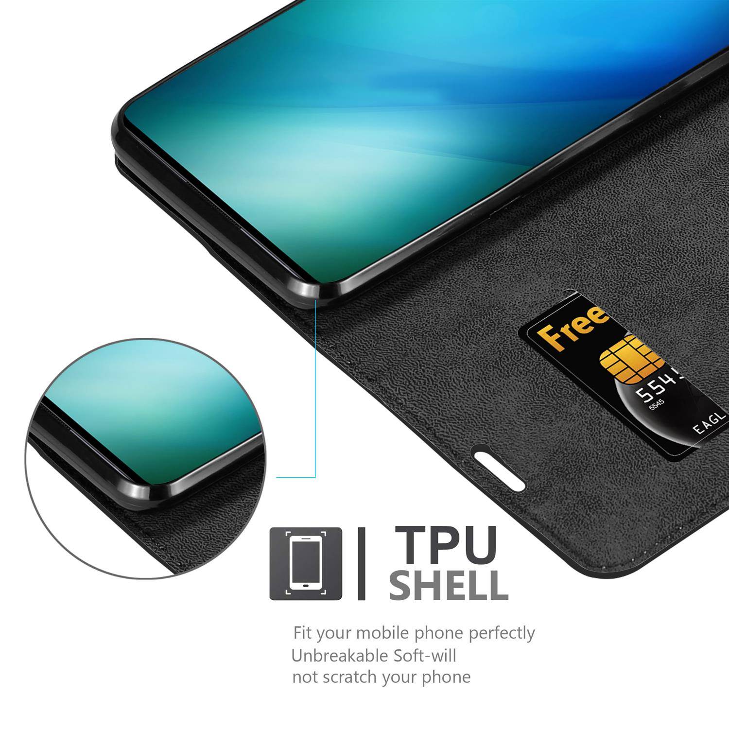 Cadorabo Hülle für Vivo NEX 3 Schutz Hülle in Schwarz Handyhülle Etui Case Cover Magnetverschluss