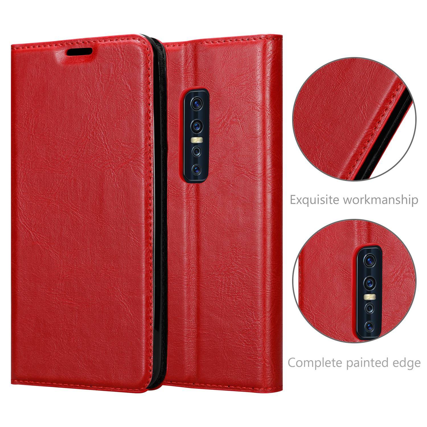 Cadorabo Hülle für Vivo V17 PRO Schutz Hülle in Rot Handyhülle Etui Case Cover Magnetverschluss