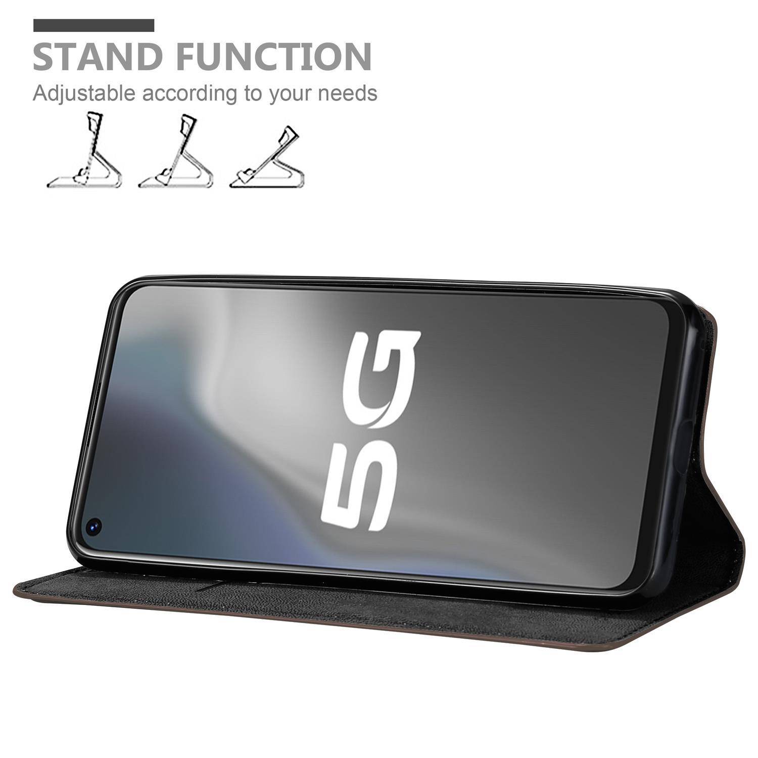 Cadorabo Hülle für Vivo Y70 Schutz Hülle in Braun Handyhülle Etui Case Cover Magnetverschluss