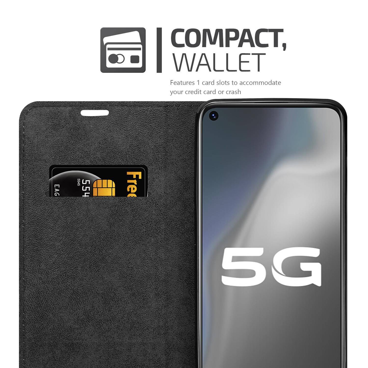 Cadorabo Hülle für Vivo Y70 Schutz Hülle in Braun Handyhülle Etui Case Cover Magnetverschluss