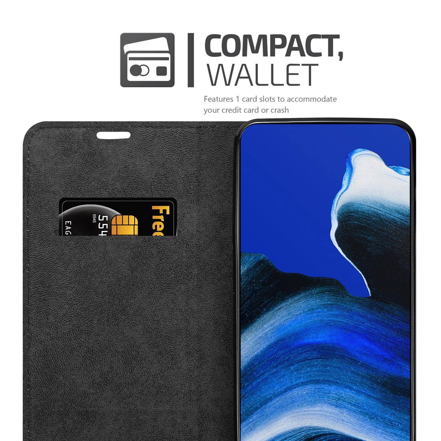 Cadorabo Hülle für Oppo Reno2 Z Schutz Hülle in Schwarz Handyhülle Etui Case Cover Magnetverschluss