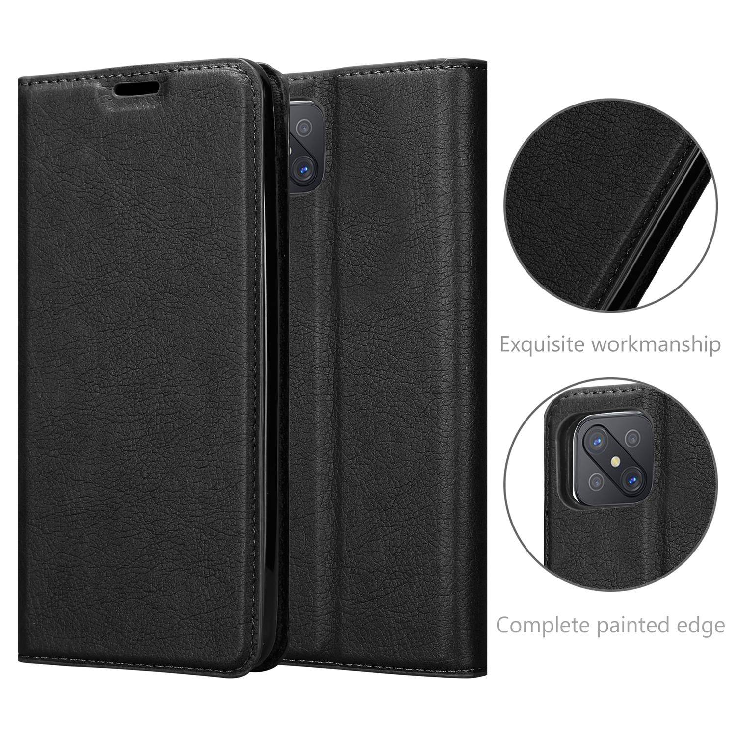 Cadorabo Hülle für Oppo Reno4 Z Schutz Hülle in Schwarz Handyhülle Etui Case Cover Magnetverschluss