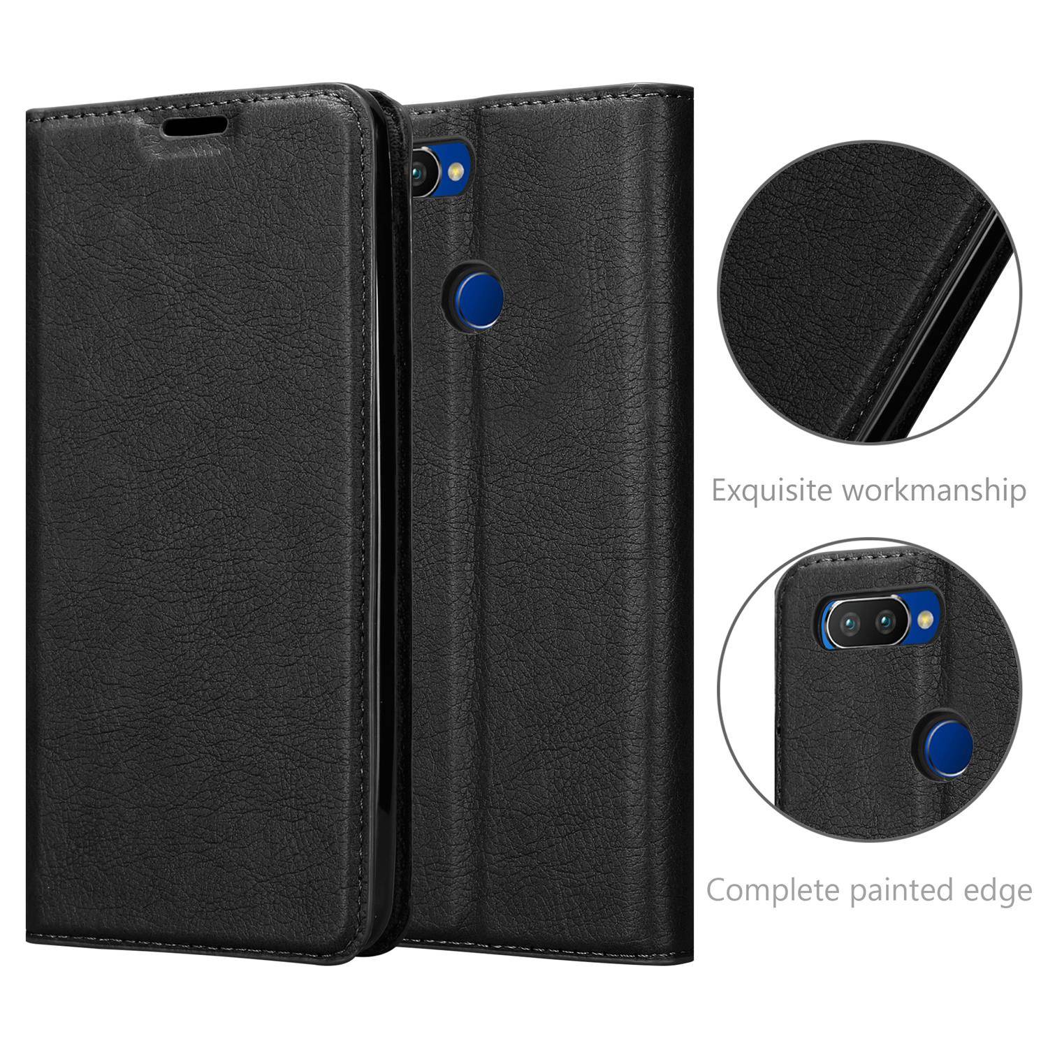 Cadorabo Hülle für Oppo Realme 7 PRO Schutz Hülle in Schwarz Handyhülle Etui Case Cover Magnetverschluss
