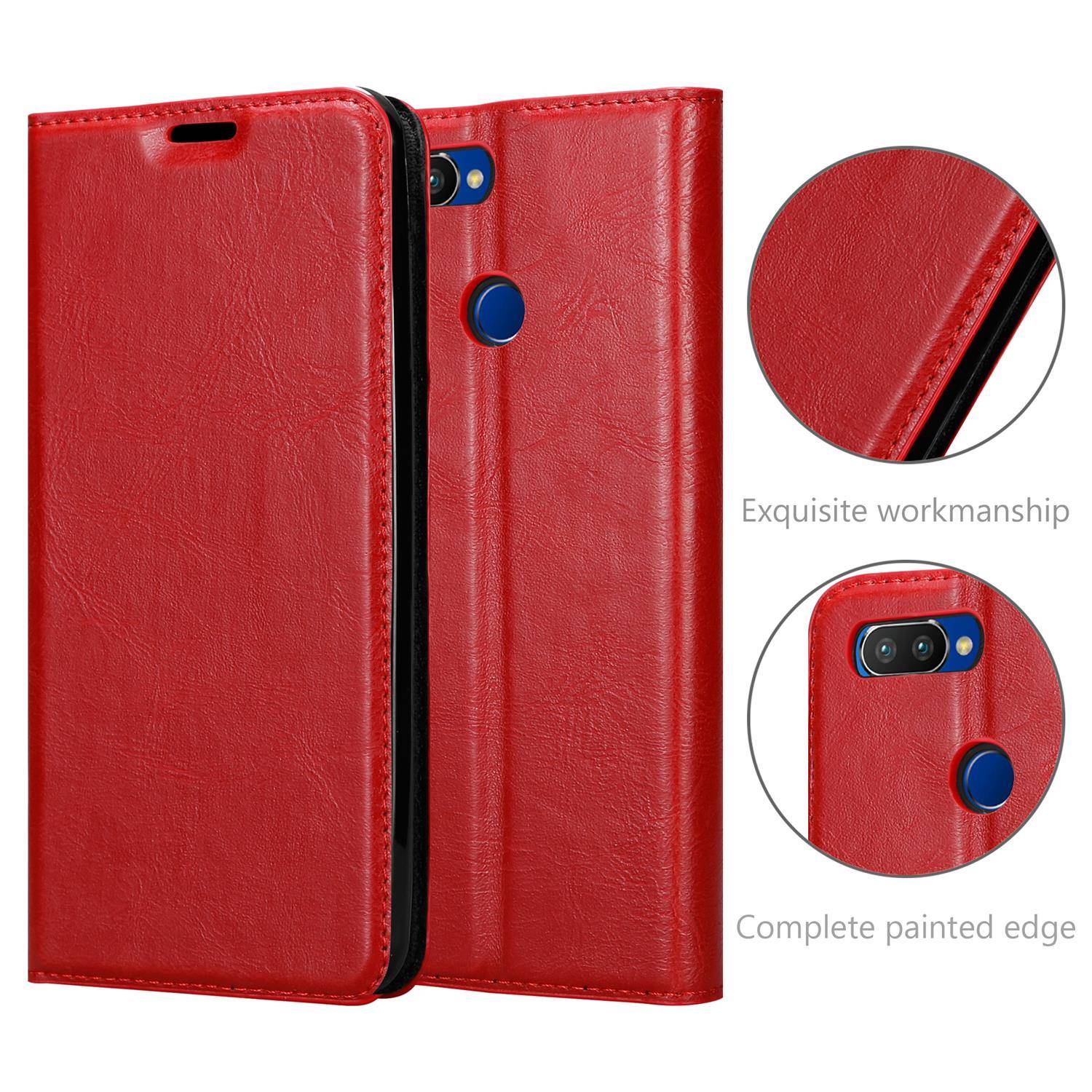 Cadorabo Hülle für Oppo Realme 7 PRO Schutz Hülle in Rot Handyhülle Etui Case Cover Magnetverschluss