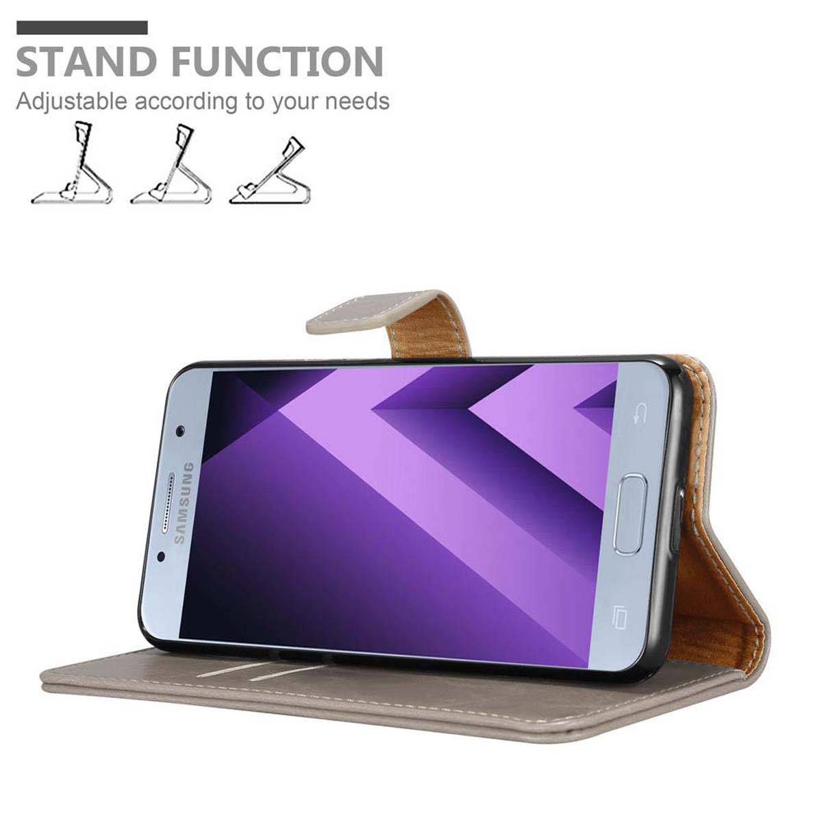 Cadorabo Hülle für Samsung Galaxy A7 2017 Schutzhülle in Braun Handyhülle Book Tasche Case Etui Luxury
