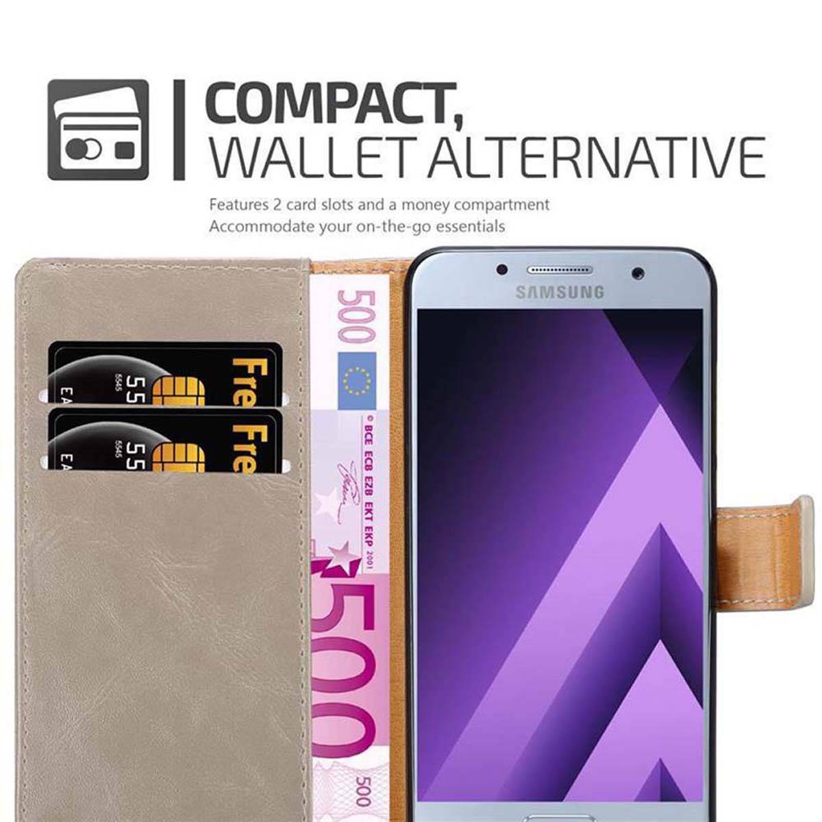 Cadorabo Hülle für Samsung Galaxy A7 2017 Schutzhülle in Braun Handyhülle Book Tasche Case Etui Luxury
