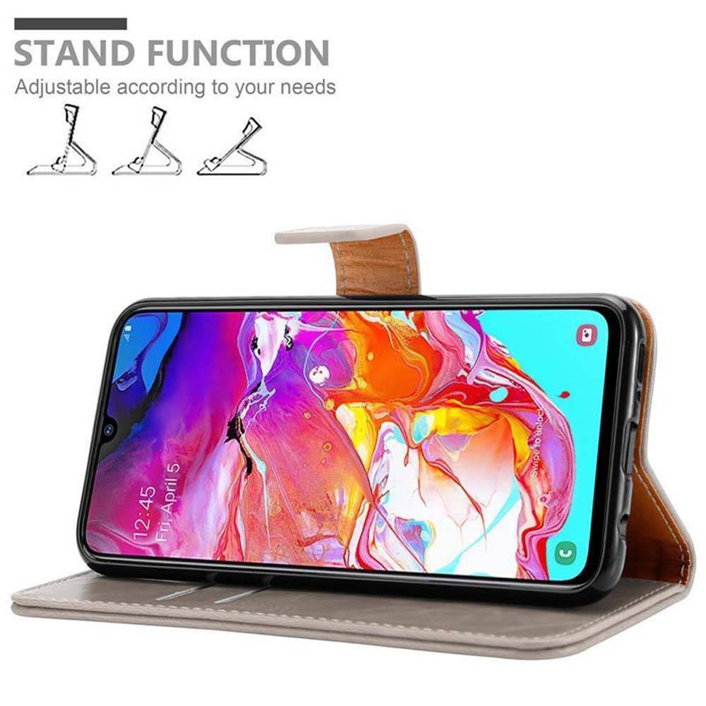 Cadorabo Hülle für Samsung Galaxy A70 / A70s Schutzhülle in Braun Handyhülle Book Tasche Case Etui Luxury