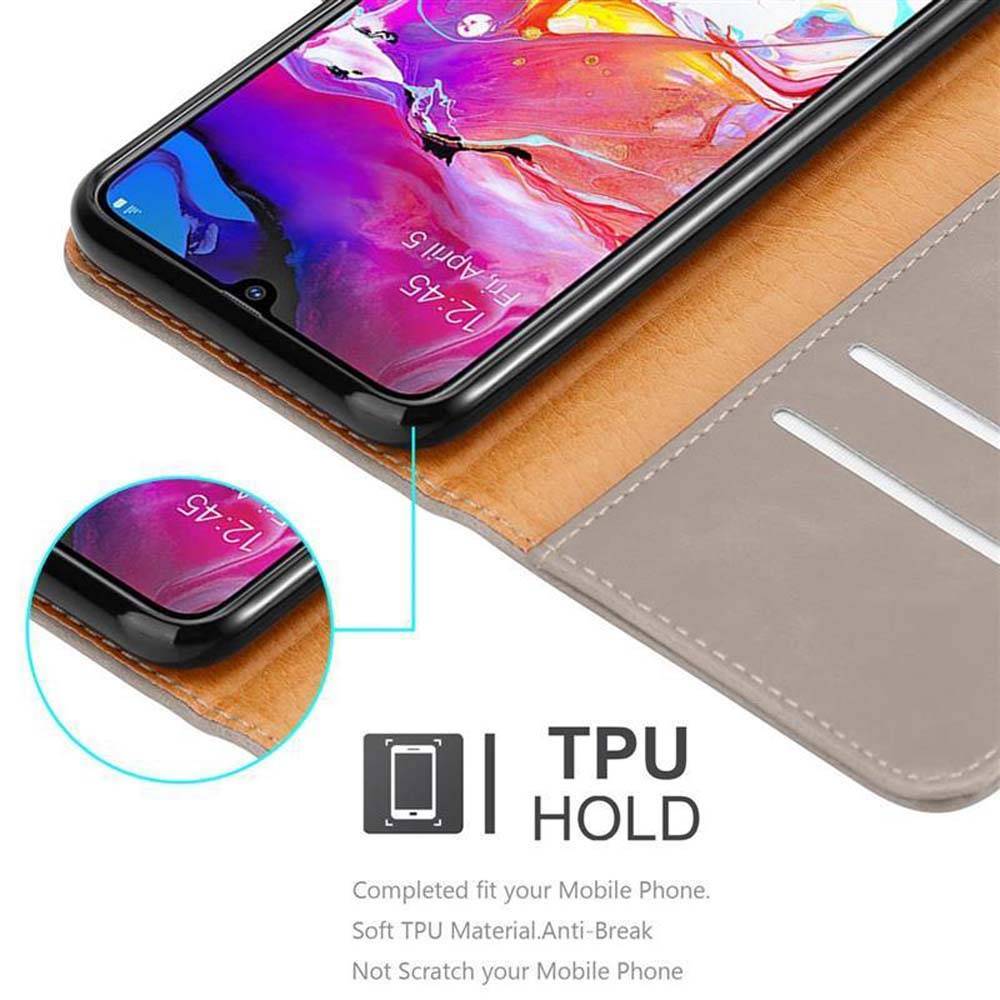 Cadorabo Hülle für Samsung Galaxy A70 / A70s Schutzhülle in Braun Handyhülle Book Tasche Case Etui Luxury