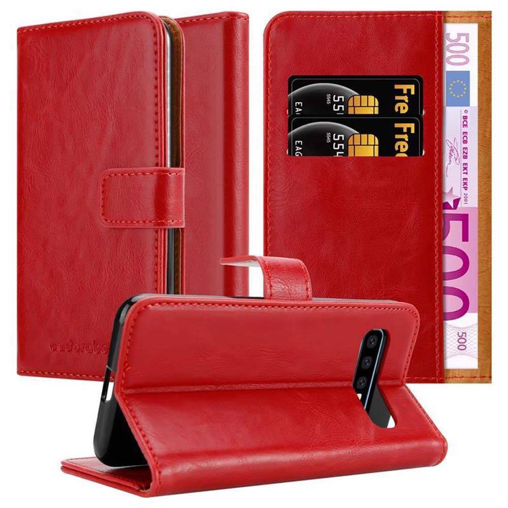 Cadorabo Hülle für Samsung Galaxy S10 PLUS Schutzhülle in Rot Handyhülle Book Tasche Case Etui Luxury