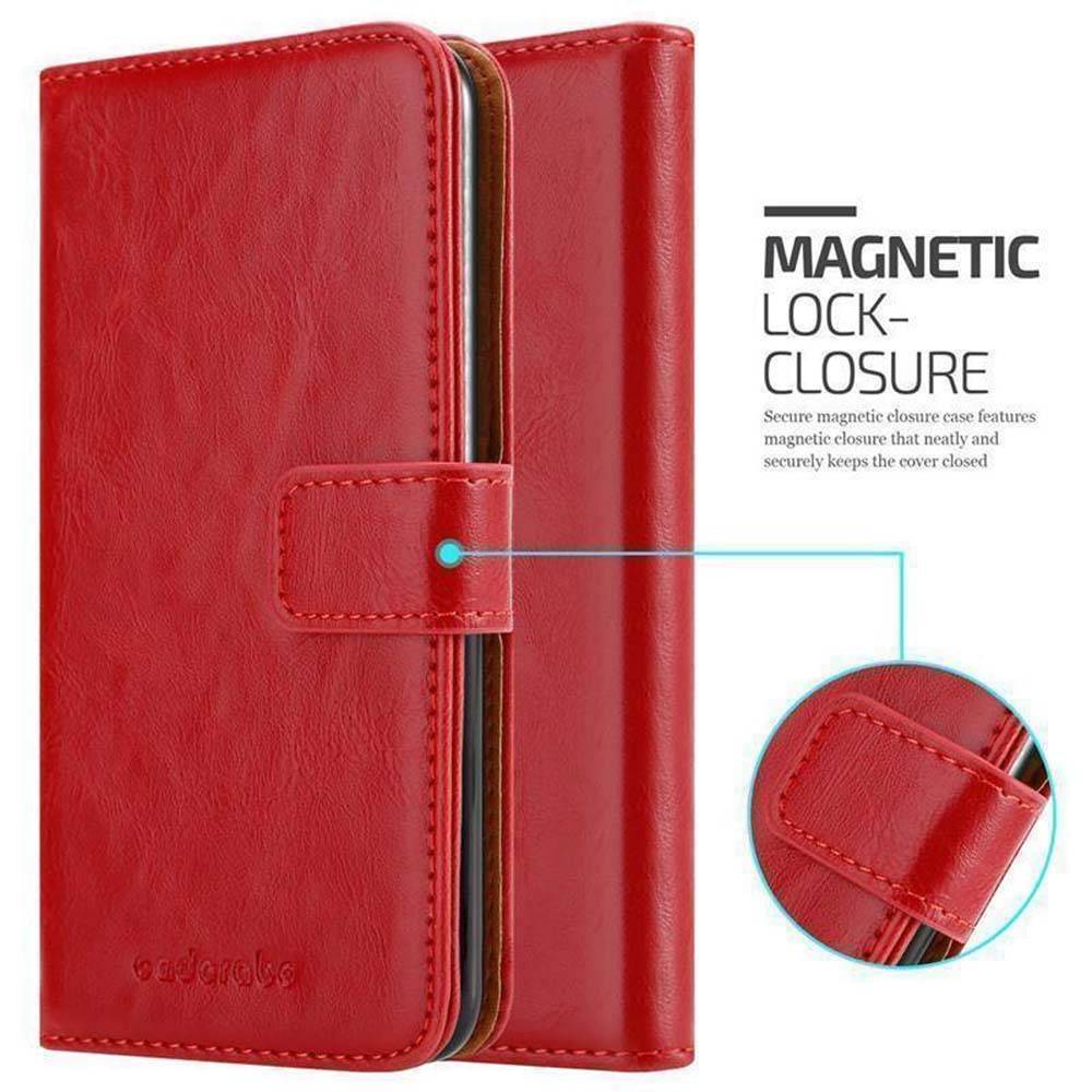 Cadorabo Hülle für Samsung Galaxy S10 PLUS Schutzhülle in Rot Handyhülle Book Tasche Case Etui Luxury