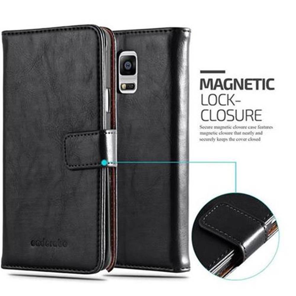 Cadorabo Hülle für Samsung Galaxy NOTE 4 Schutzhülle in Schwarz Handyhülle Book Tasche Case Etui Luxury