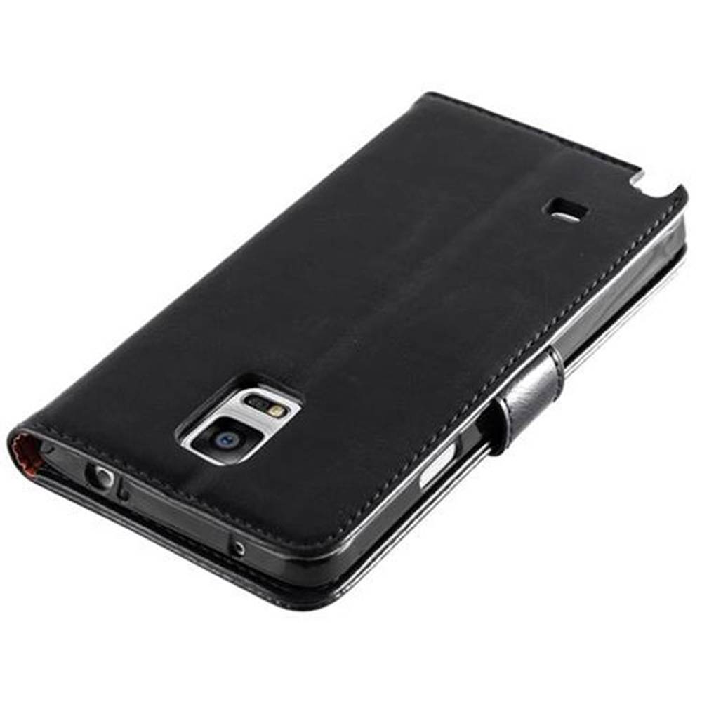 Cadorabo Hülle für Samsung Galaxy NOTE 4 Schutzhülle in Schwarz Handyhülle Book Tasche Case Etui Luxury