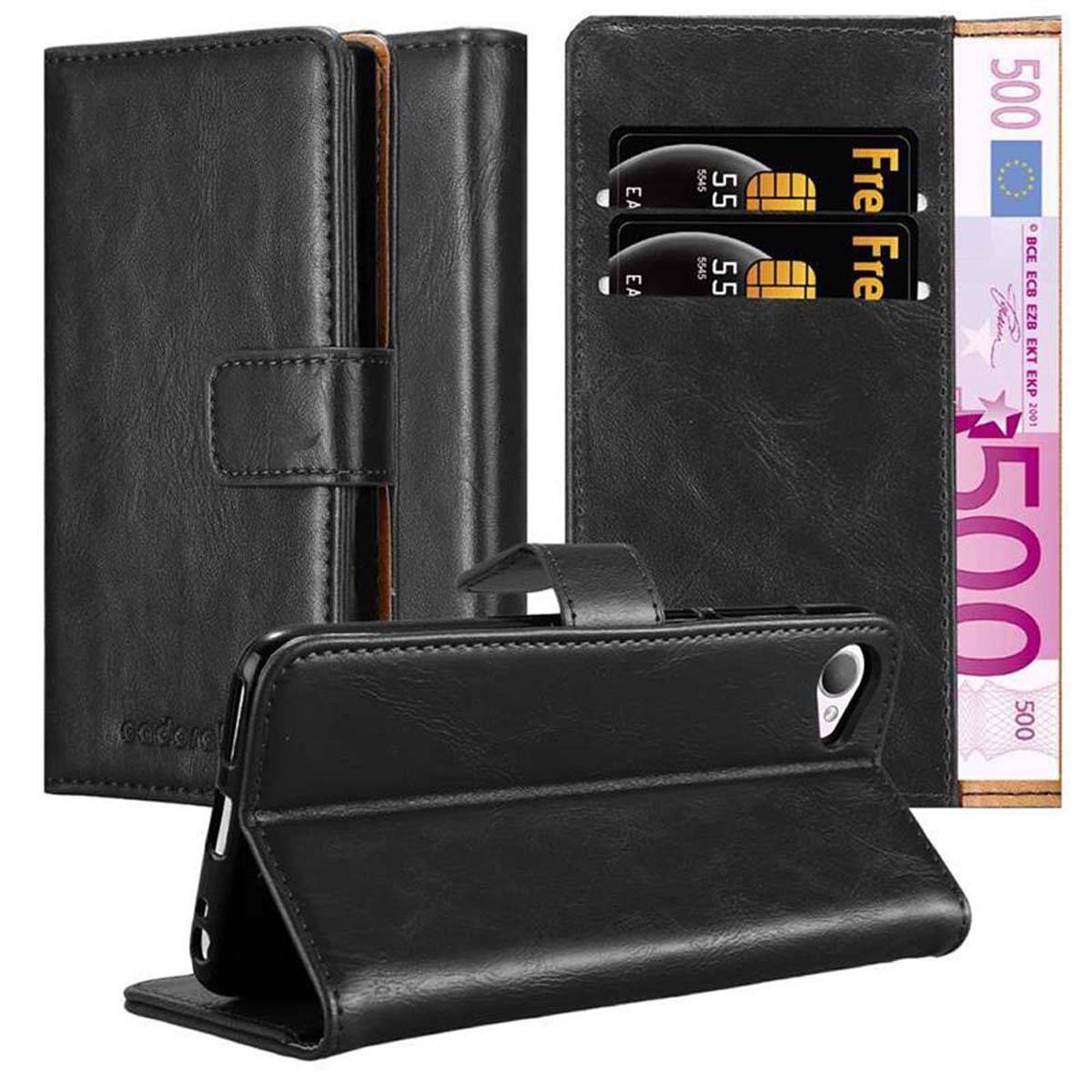 Cadorabo Hülle für HTC Desire 12 Schutzhülle in Schwarz Handyhülle Book Tasche Case Etui Luxury