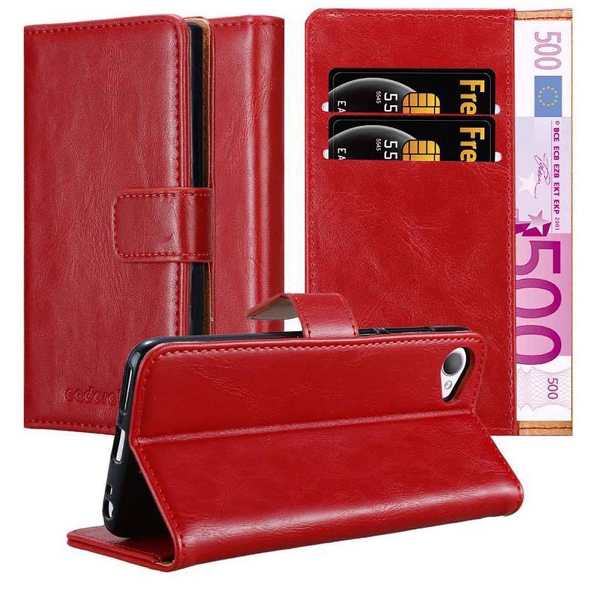 Cadorabo Hülle für HTC Desire 12 Schutzhülle in Rot Handyhülle Book Tasche Case Etui Luxury