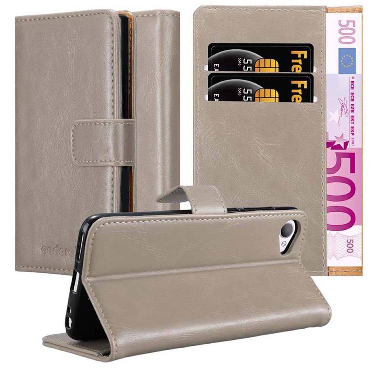 Cadorabo Hülle für HTC Desire 12 Schutzhülle in Braun Handyhülle Book Tasche Case Etui Luxury
