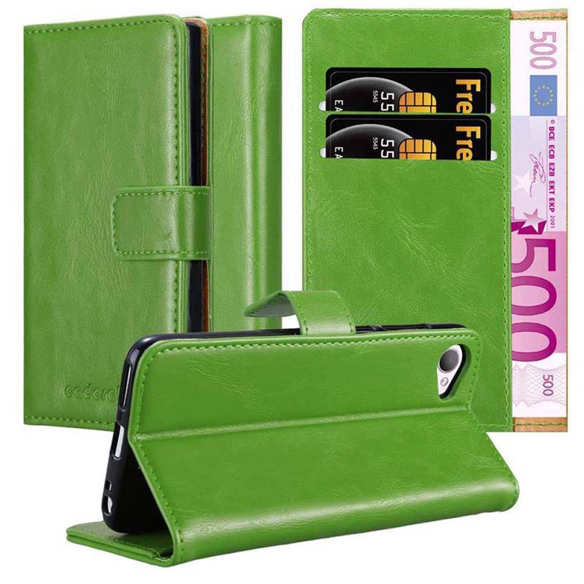 Cadorabo Hülle für HTC Desire 12 Schutzhülle in Grün Handyhülle Book Tasche Case Etui Luxury