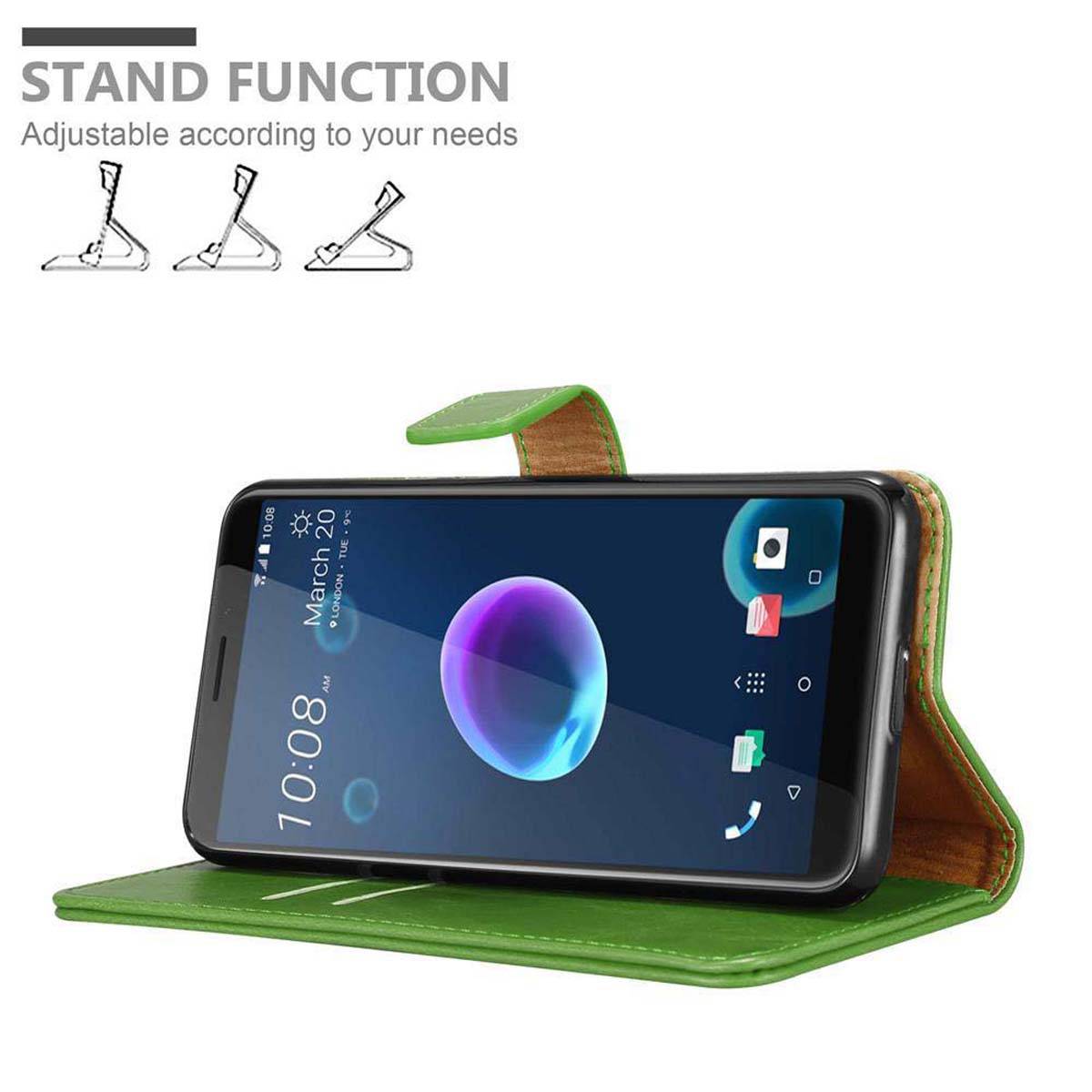 Cadorabo Hülle für HTC Desire 12 Schutzhülle in Grün Handyhülle Book Tasche Case Etui Luxury