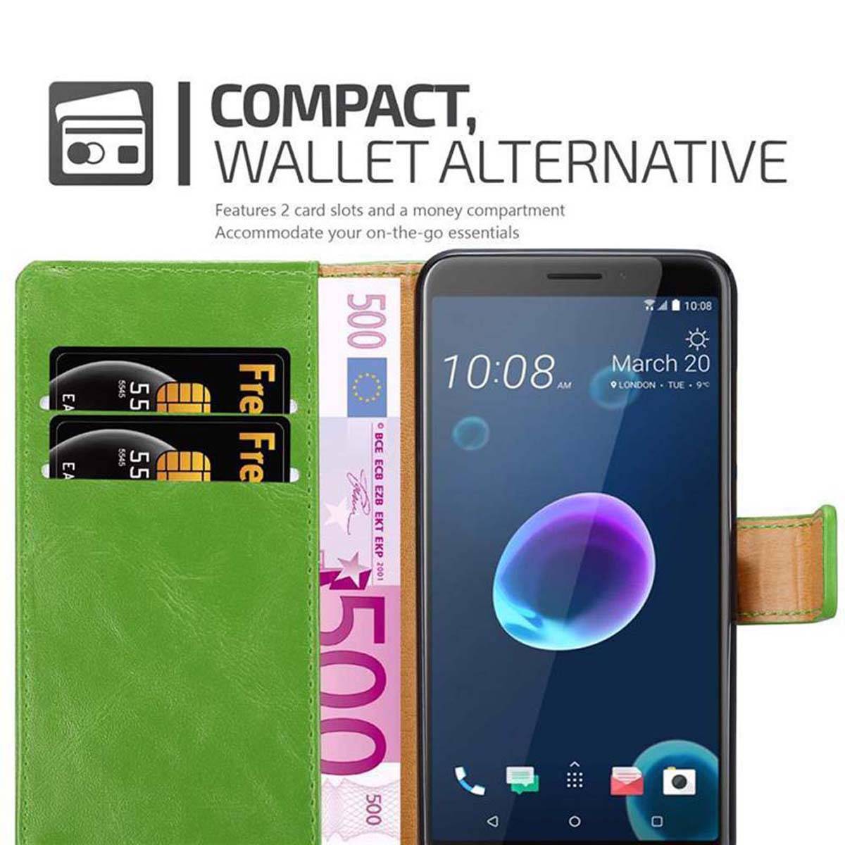Cadorabo Hülle für HTC Desire 12 Schutzhülle in Grün Handyhülle Book Tasche Case Etui Luxury