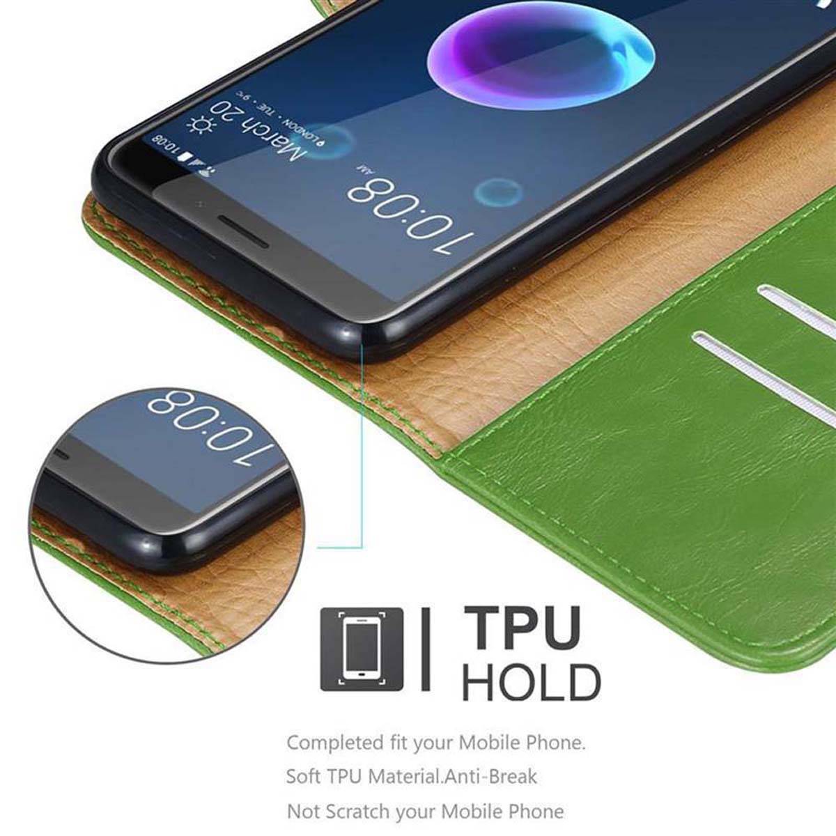 Cadorabo Hülle für HTC Desire 12 Schutzhülle in Grün Handyhülle Book Tasche Case Etui Luxury