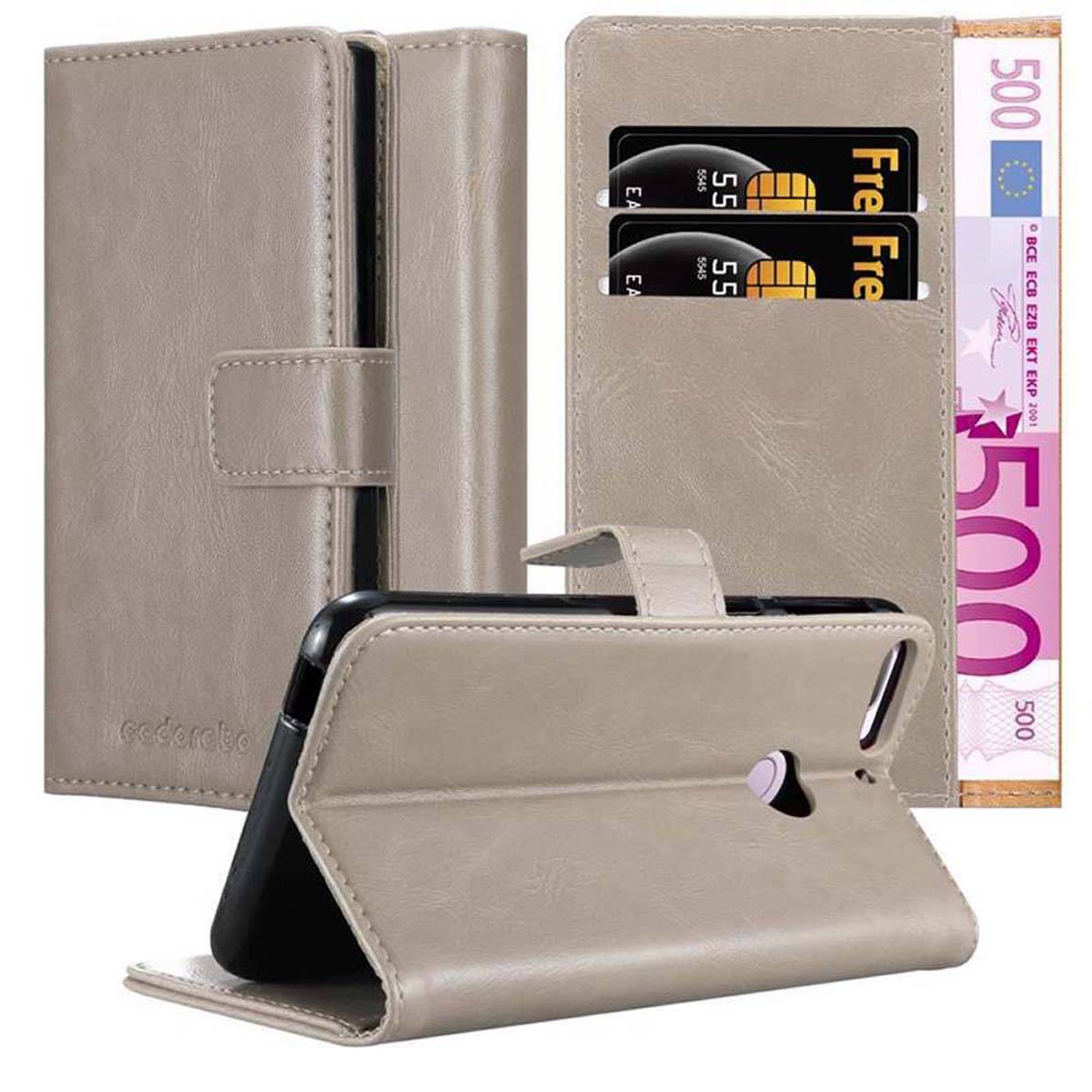 Cadorabo Hülle für HTC Desire 12 PLUS Schutzhülle in Braun Handyhülle Book Tasche Case Etui Luxury