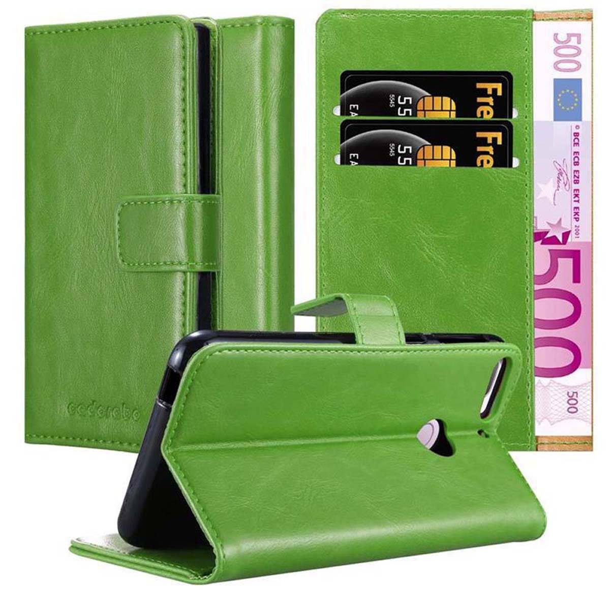 Cadorabo Hülle für HTC Desire 12 PLUS Schutzhülle in Grün Handyhülle Book Tasche Case Etui Luxury