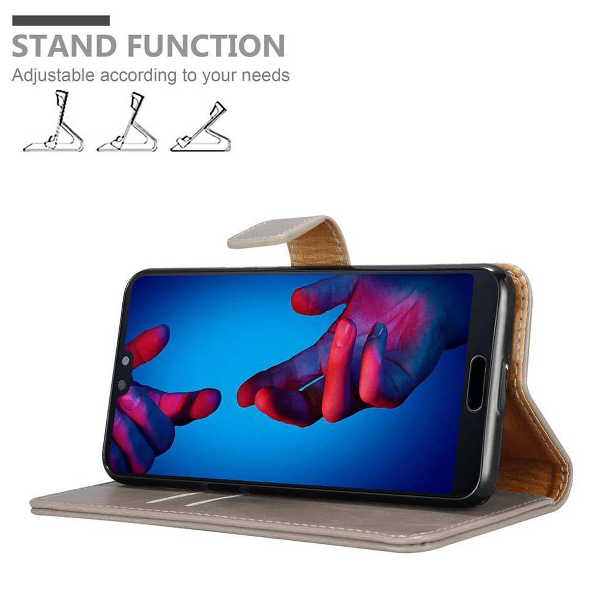 Cadorabo Hülle für Huawei P20 Schutzhülle in Braun Handyhülle Book Tasche Case Etui Luxury