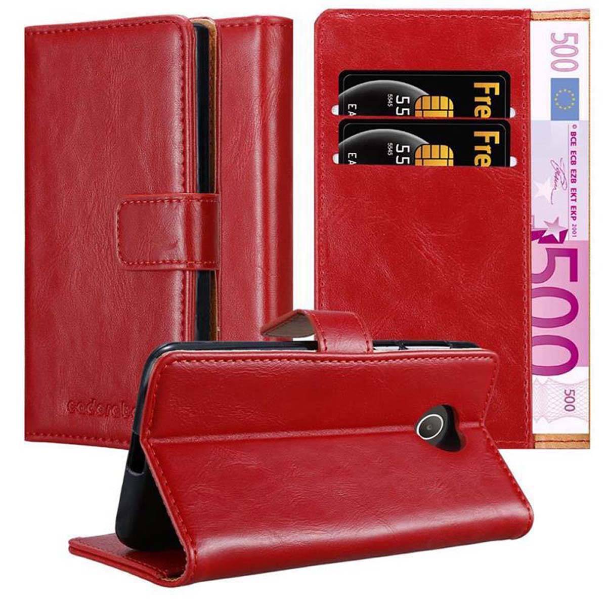 Cadorabo Hülle für Huawei Y3 / Y3C / Y330 / Y331 / Y360 Schutzhülle in Rot Handyhülle Book Tasche Case Etui Luxury