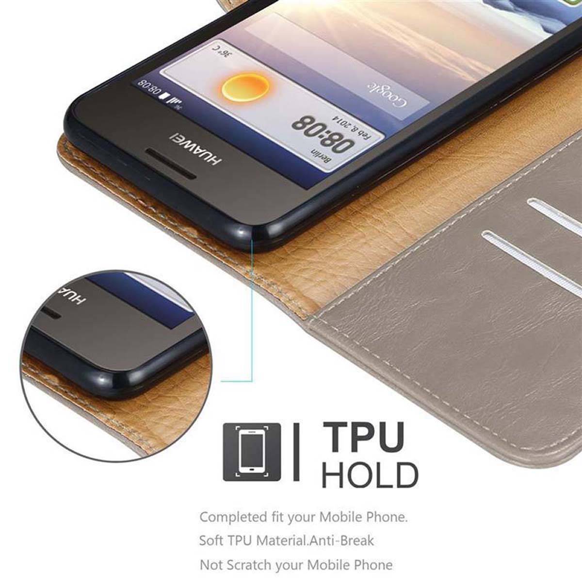 Cadorabo Hülle für Huawei Y3 / Y3C / Y330 / Y331 / Y360 Schutzhülle in Braun Handyhülle Book Tasche Case Etui Luxury