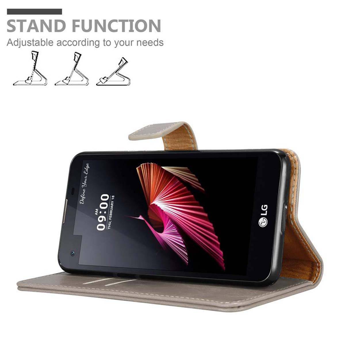 Cadorabo Hülle für LG X SCREEN Schutzhülle in Braun Handyhülle Book Tasche Case Etui Luxury