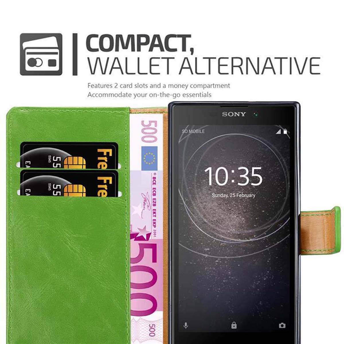 Cadorabo Hülle für Sony Xperia L2 Schutzhülle in Grün Handyhülle Book Tasche Case Etui Luxury