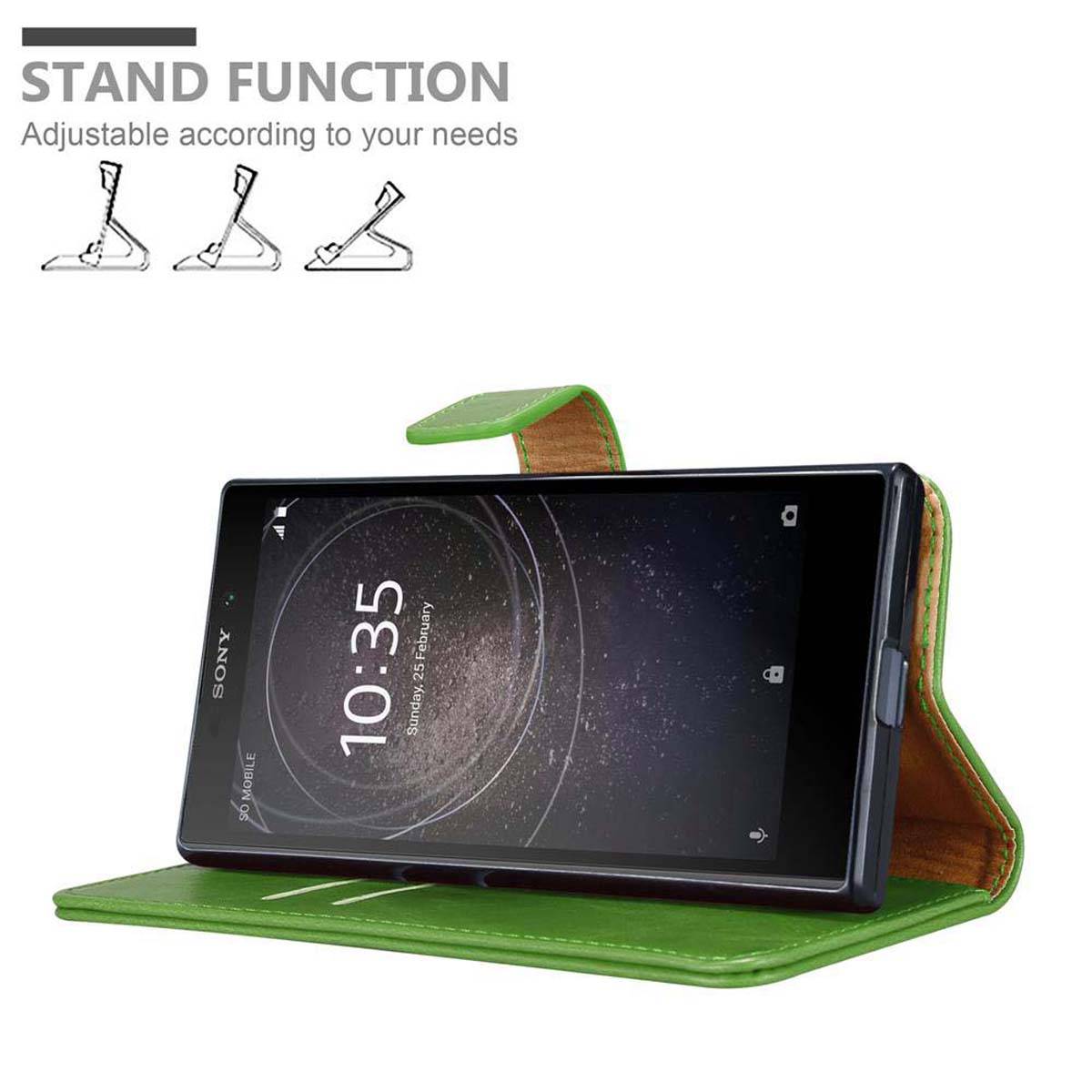 Cadorabo Hülle für Sony Xperia L2 Schutzhülle in Grün Handyhülle Book Tasche Case Etui Luxury