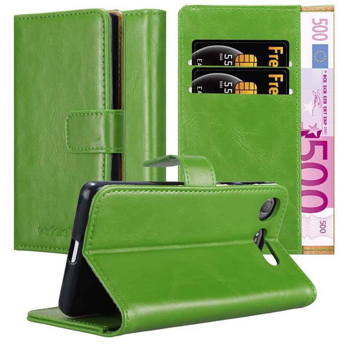 Cadorabo Hülle für Sony Xperia XZ1 Schutzhülle in Grün Handyhülle Book Tasche Case Etui Luxury