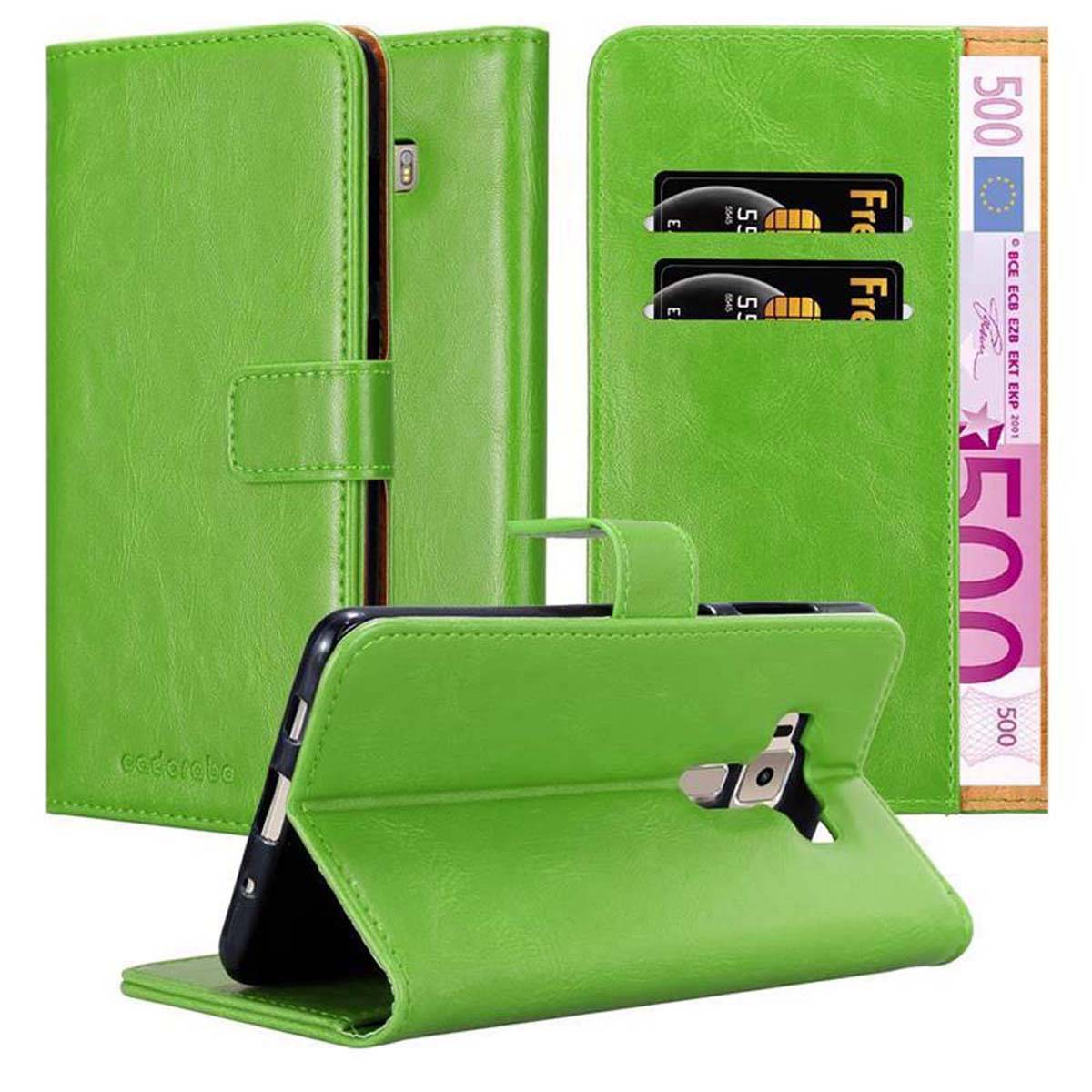 Cadorabo Hülle für Asus ZenFone 3 DELUXE Schutzhülle in Grün Handyhülle Book Tasche Case Etui Luxury