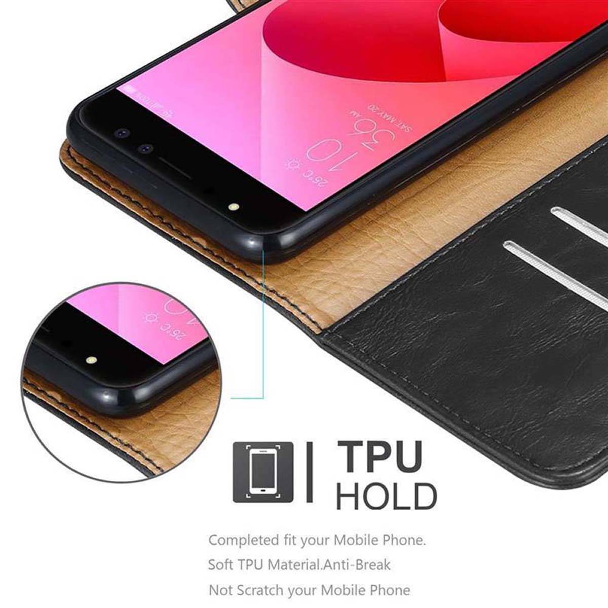 Cadorabo Hülle für Asus ZenFone 4 Selfie PRO Schutzhülle in Schwarz Handyhülle Book Tasche Case Etui Luxury